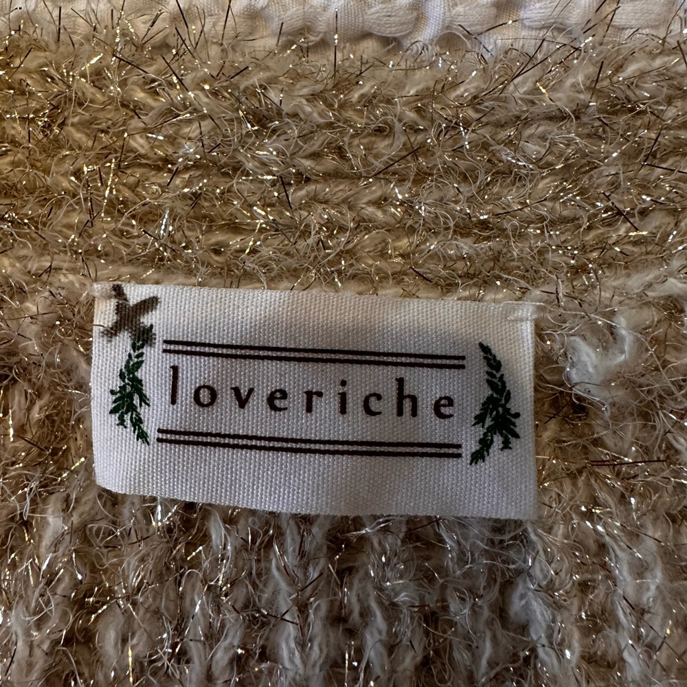 Loveriche NWOT sz estimated Large‎ bling looped cream cardigan w pearl buttons - Picture 8 of 10